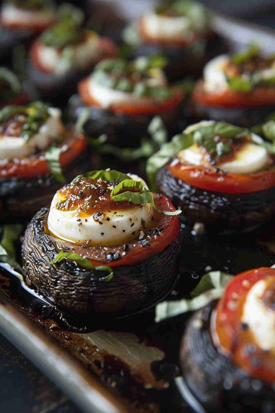 Caprese Salad-Stuffed Mushrooms