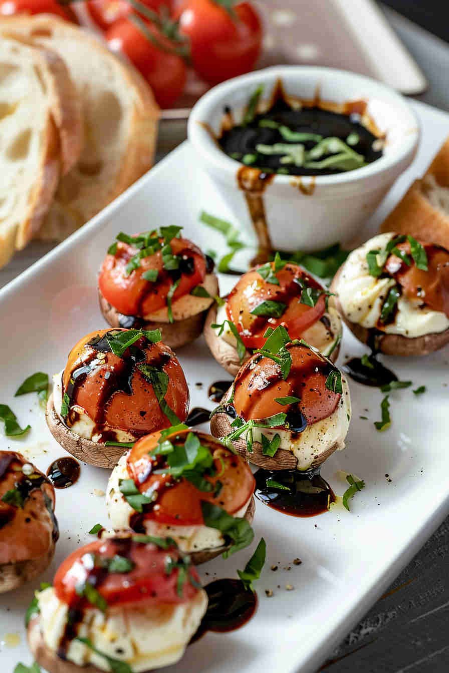 Caprese Salad-Stuffed Mushrooms