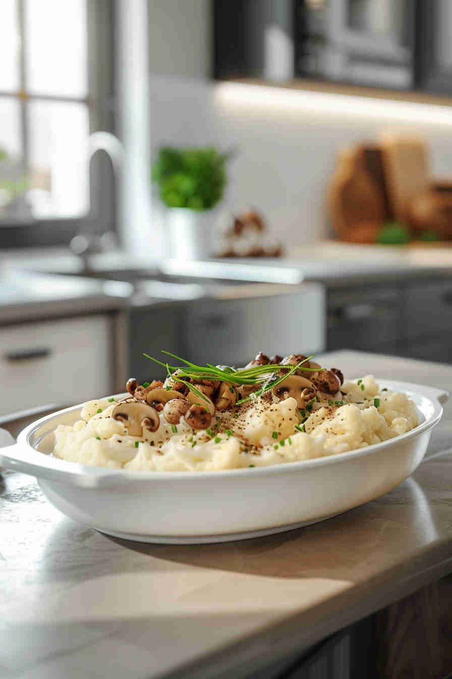 Cauliflower and Mushroom Mashed Potatoes