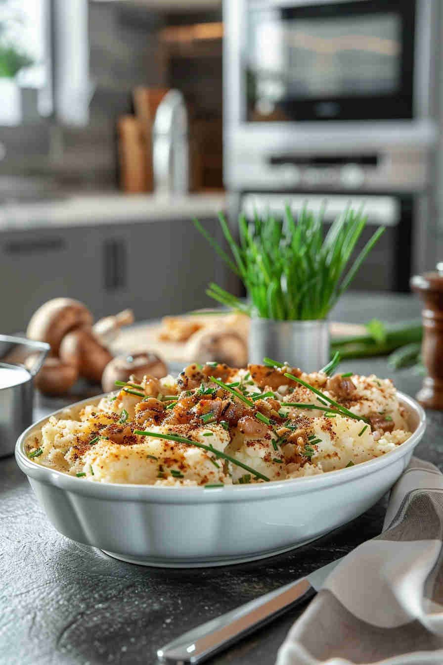 Cauliflower and Mushroom Mashed Potatoes