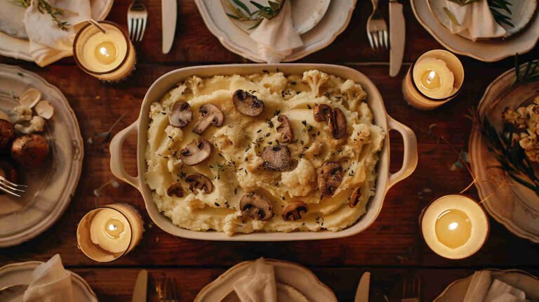 Cauliflower and Mushroom Mashed Potatoes