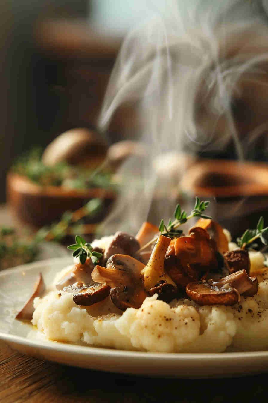 Cauliflower and Mushroom Mashed Potatoes