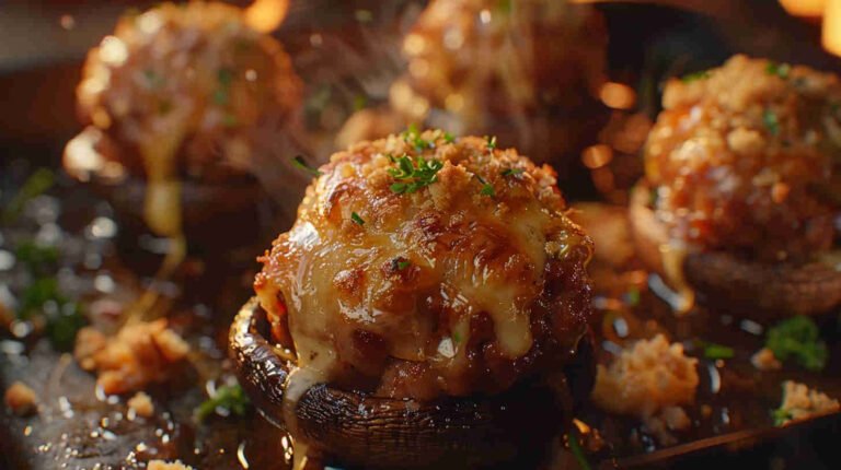 Cheesy Sausage-Stuffed Mushrooms