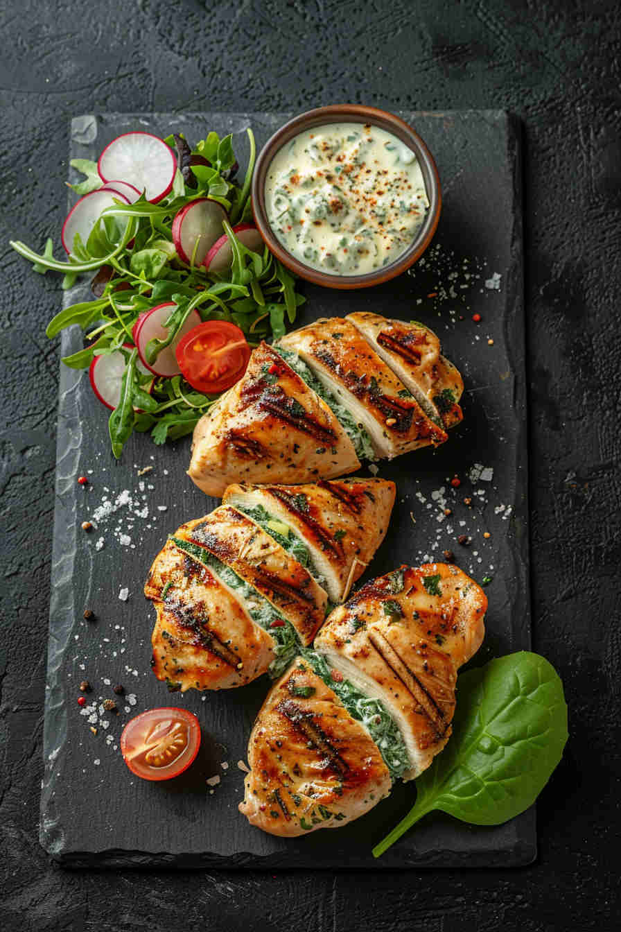 Cheesy Spinach-Stuffed Chicken Breasts