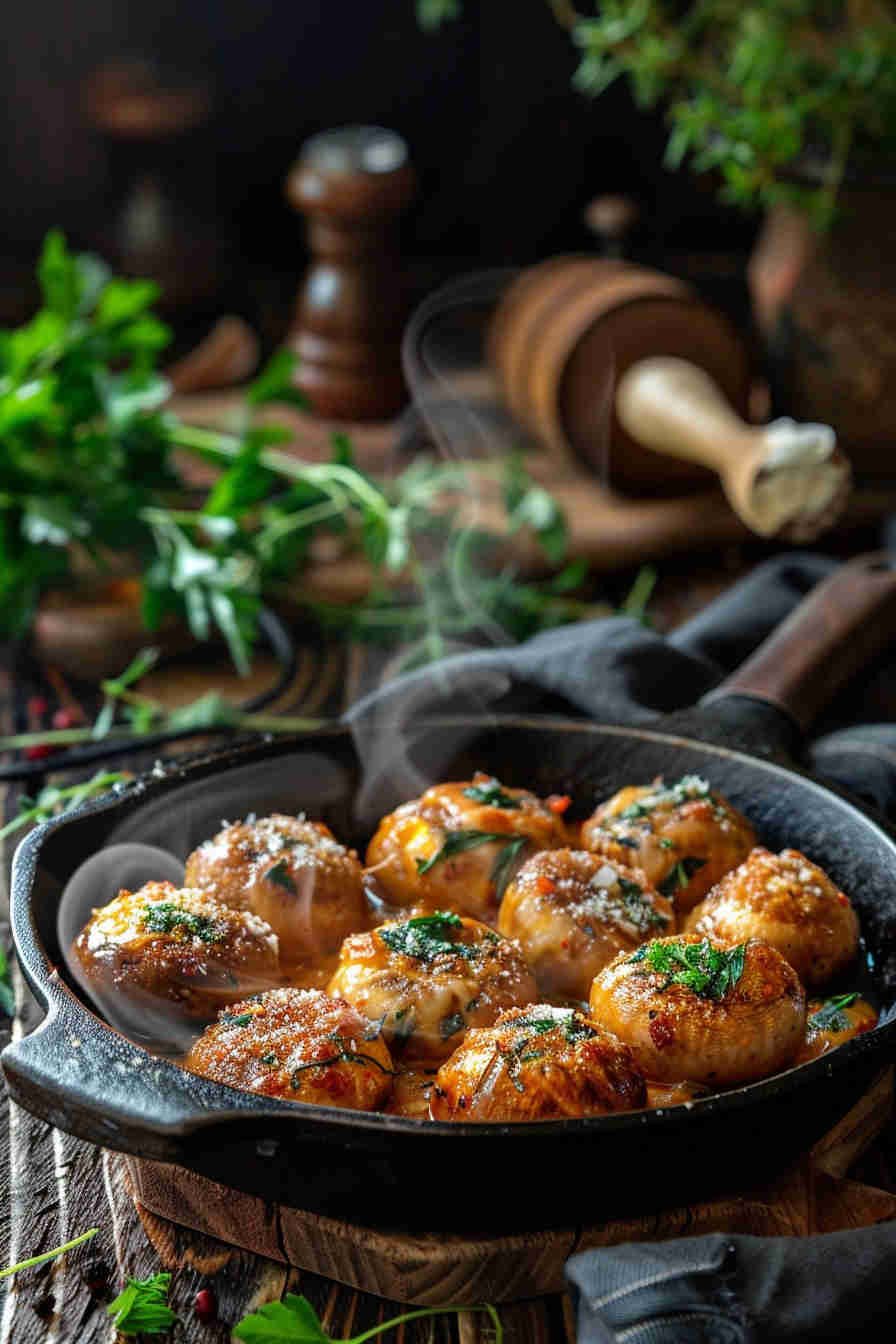 Classic Garlic and Herb Stuffed Mushrooms