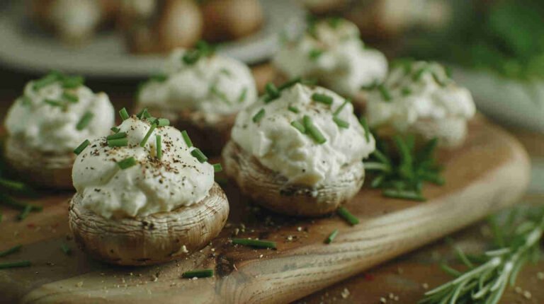 Cream Cheese and Chive-Stuffed Mushrooms