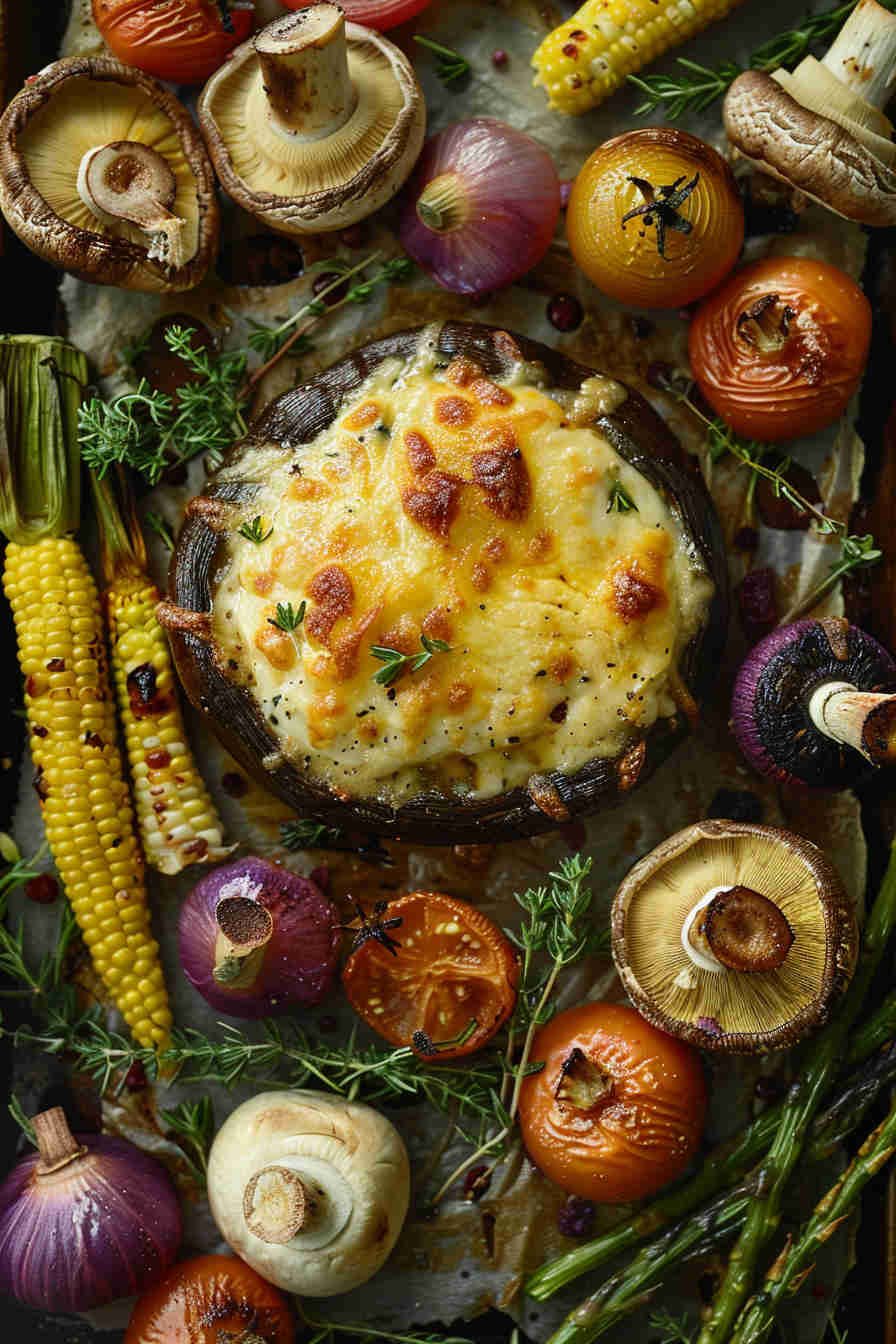 Creamy Cheese-Stuffed Portobellos