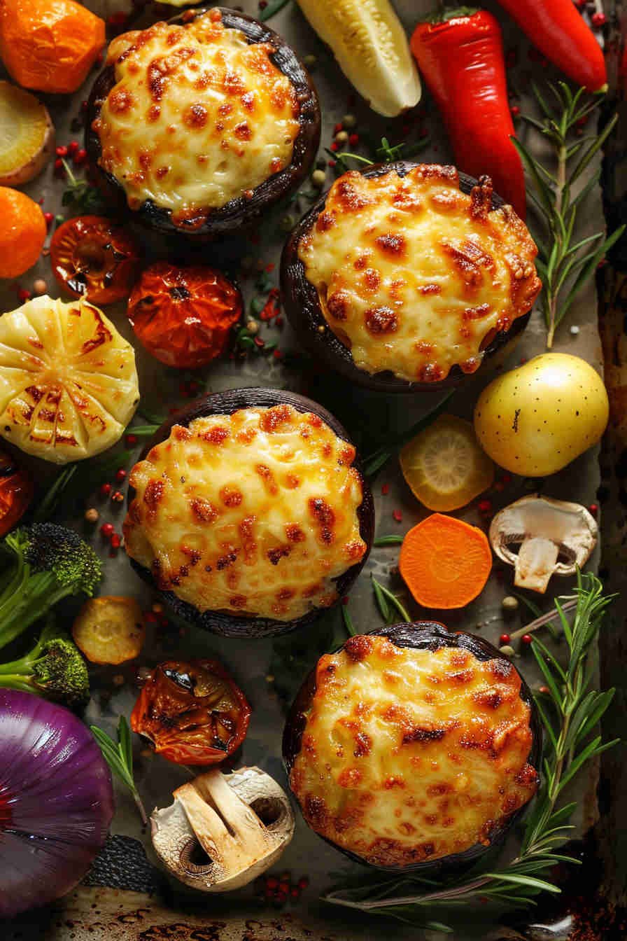 Creamy Cheese-Stuffed Portobellos