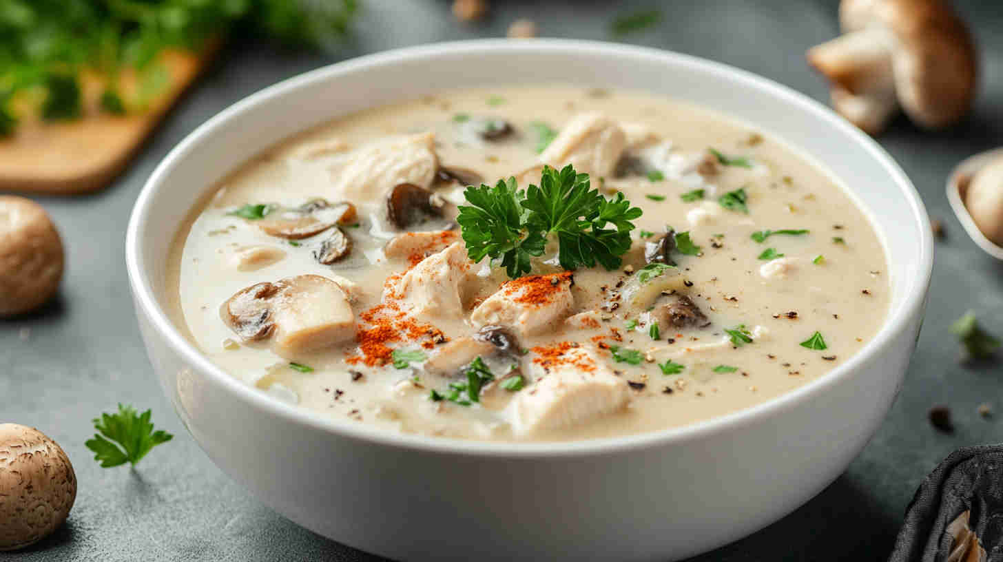 Creamy Chicken and Mushroom Soup