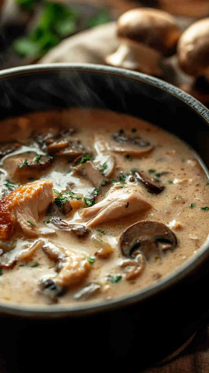 Creamy Chicken and Mushroom Soup