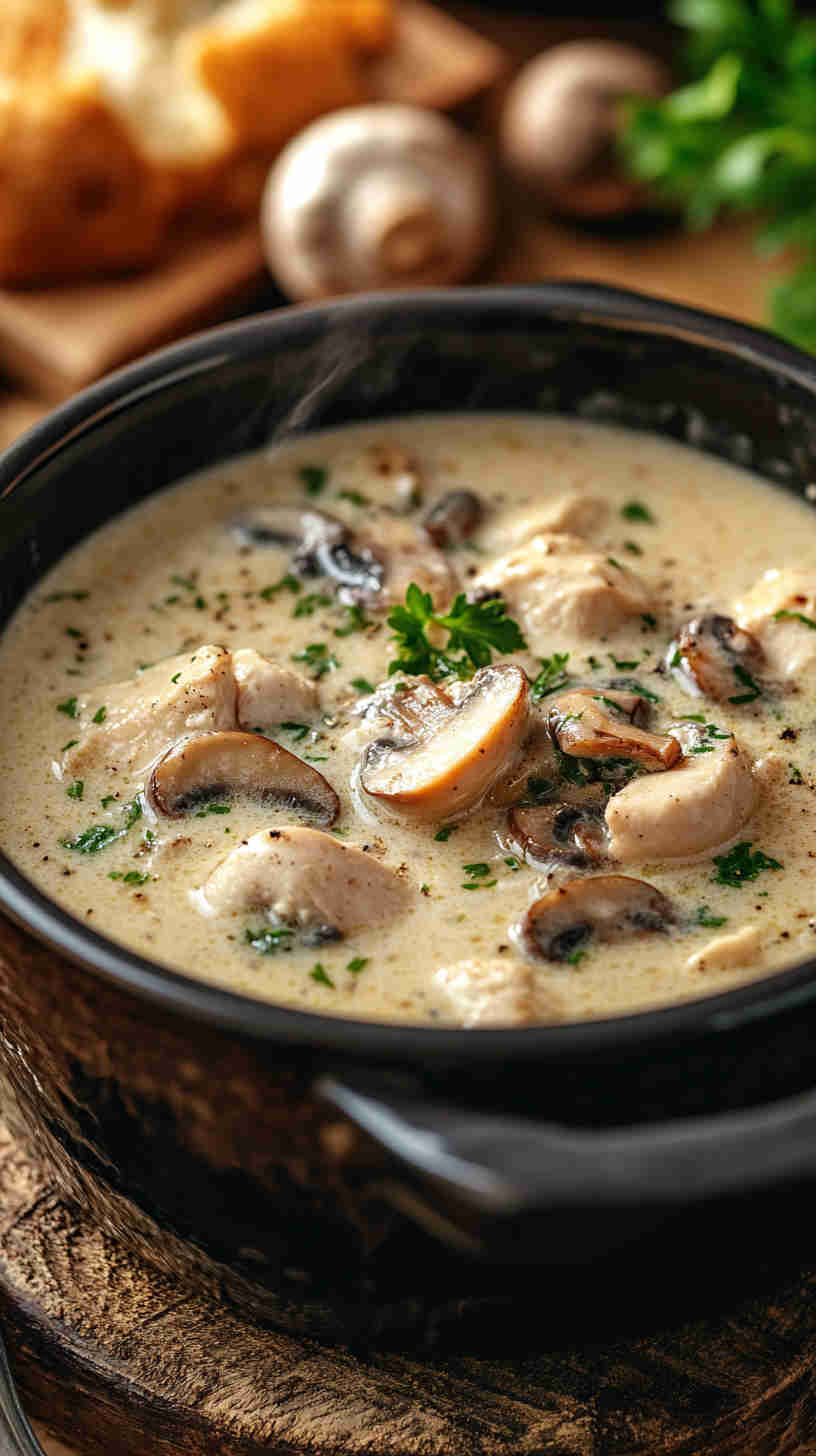 Creamy Chicken and Mushroom Soup