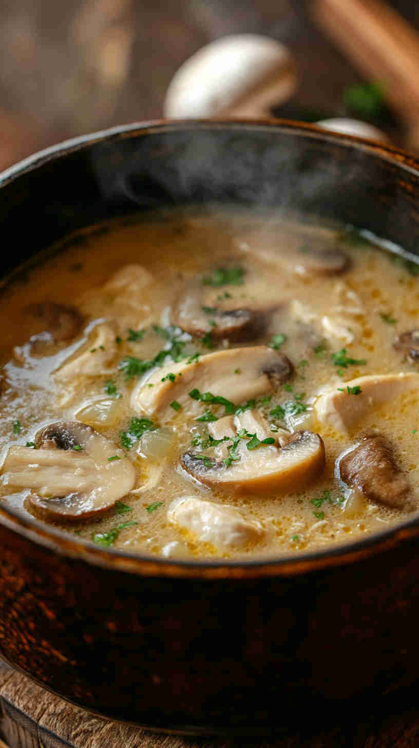 Creamy Chicken and Mushroom Soup