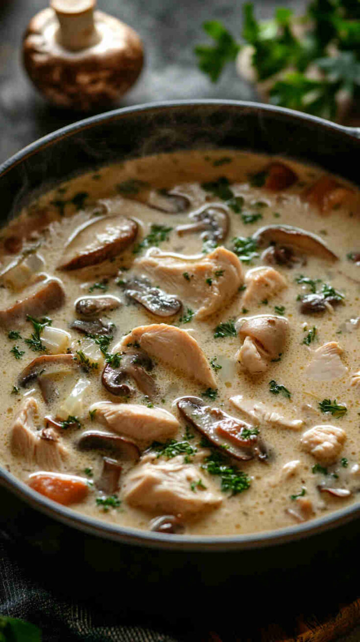 Creamy Chicken and Mushroom Soup
