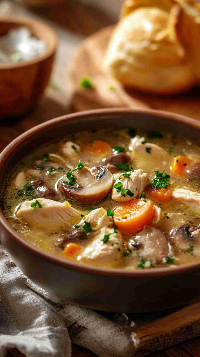 Creamy Chicken and Mushroom Soup