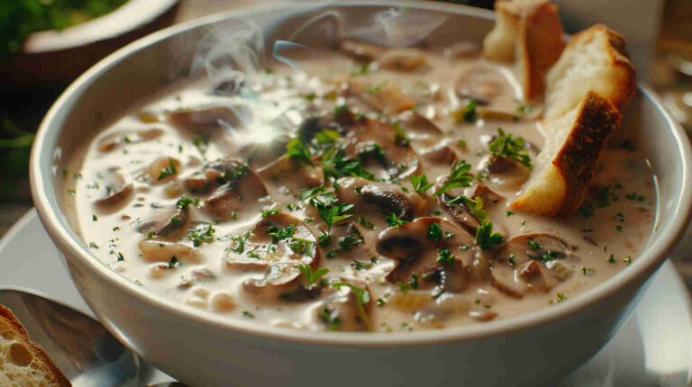 Creamy Garlic Mushroom Soup