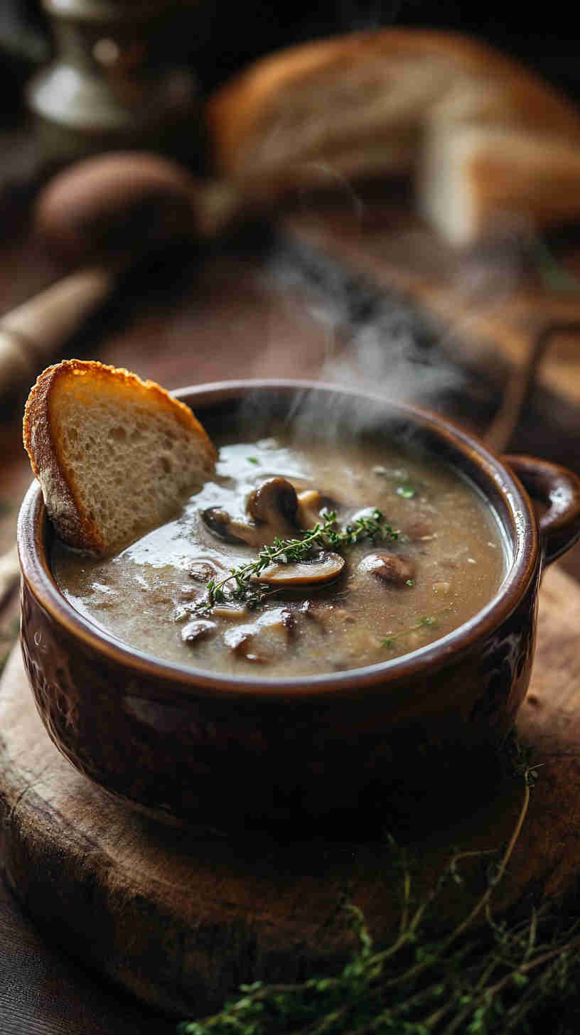 Creamy Mushroom and Thyme Soup