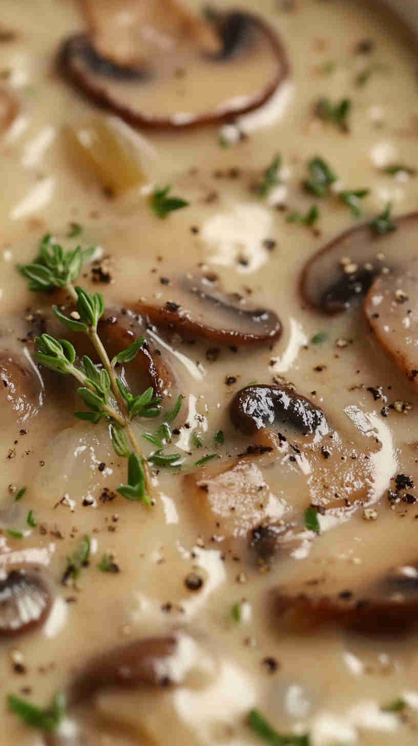 Creamy Mushroom and Thyme Soup