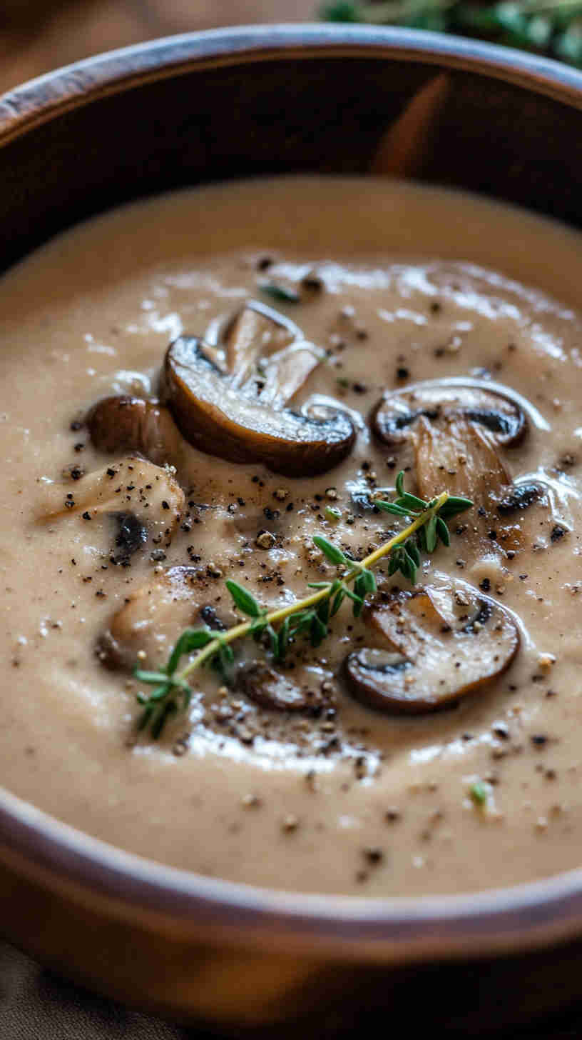 Creamy Mushroom and Thyme Soup