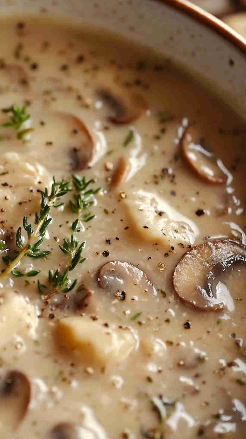 Creamy Mushroom and Thyme Soup