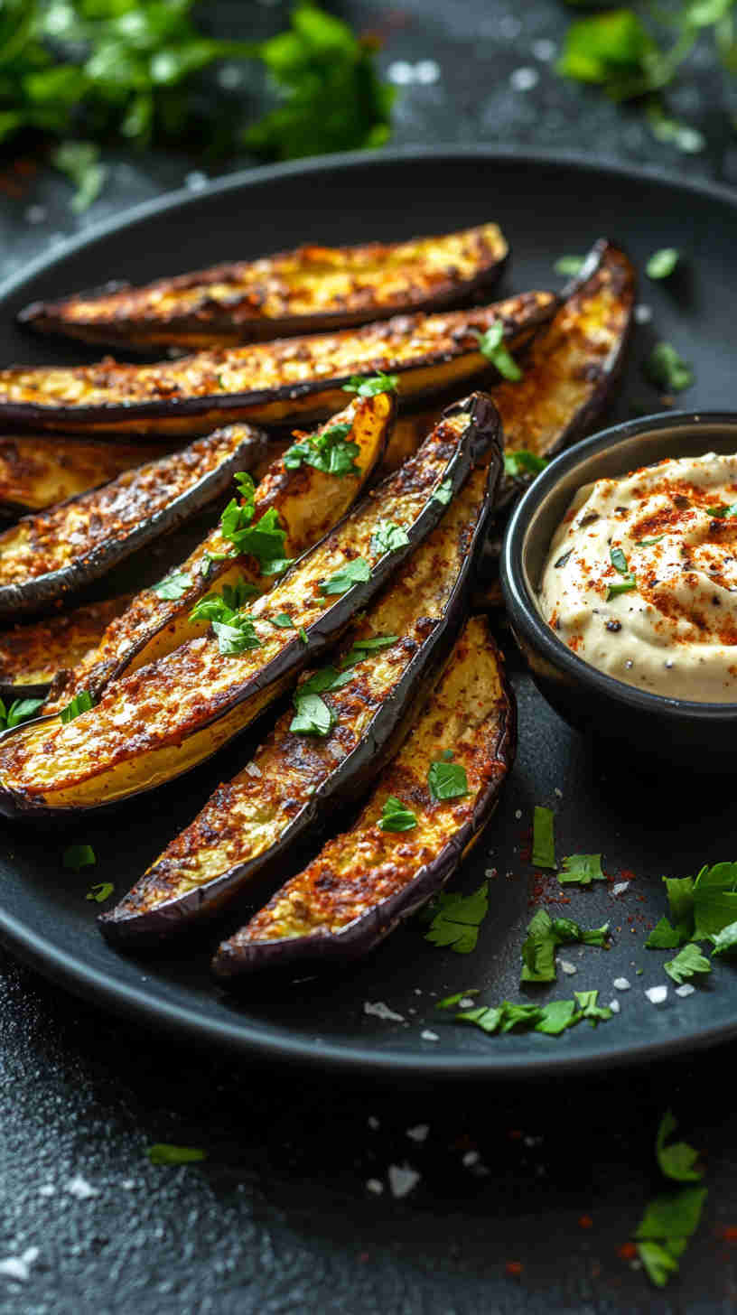 Crispy Baked Aubergine Fries