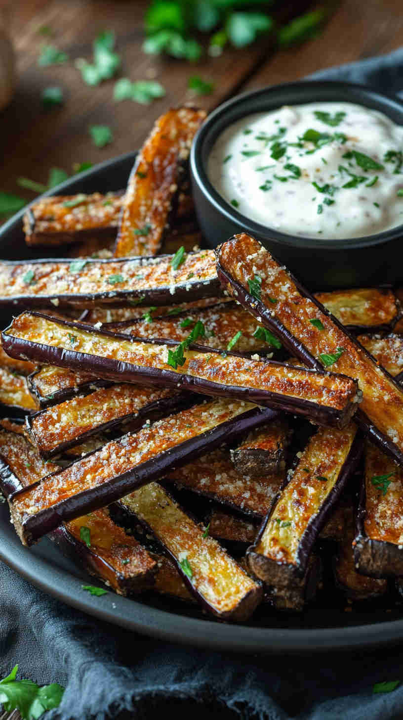 Crispy Baked Aubergine Fries