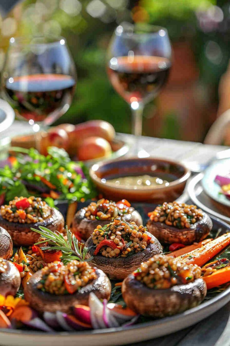 Curry-Spiced Lentil-Stuffed Mushrooms