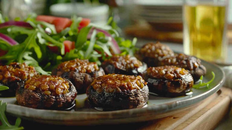 Curry-Spiced Lentil-Stuffed Mushrooms