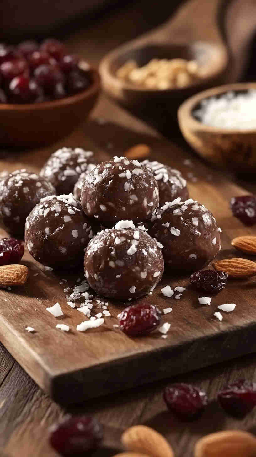 Dark Chocolate Almond Protein Bites