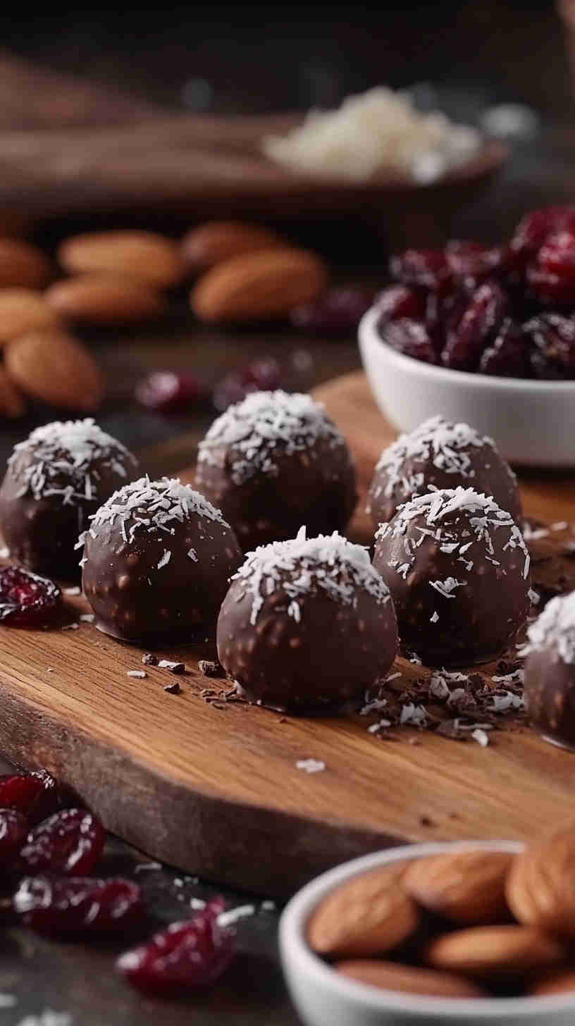 Dark Chocolate Almond Protein Bites