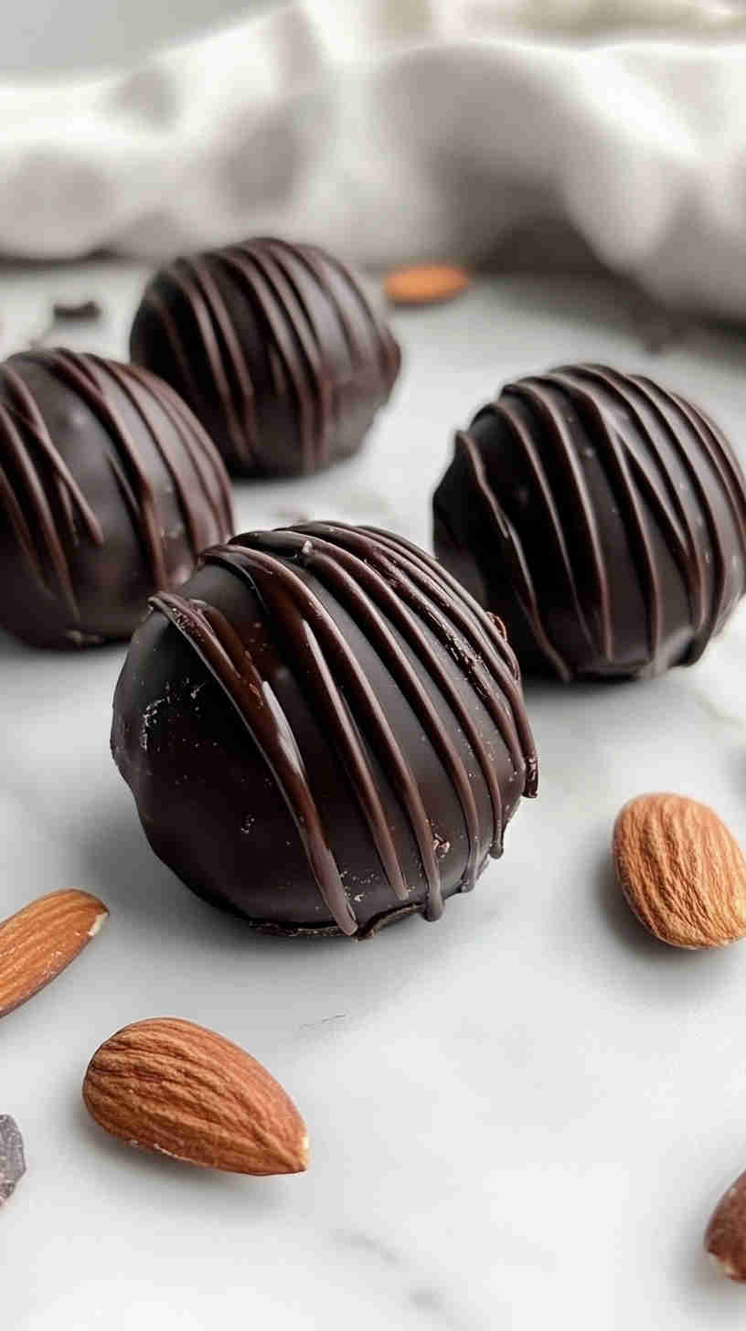 Dark Chocolate Almond Protein Bites