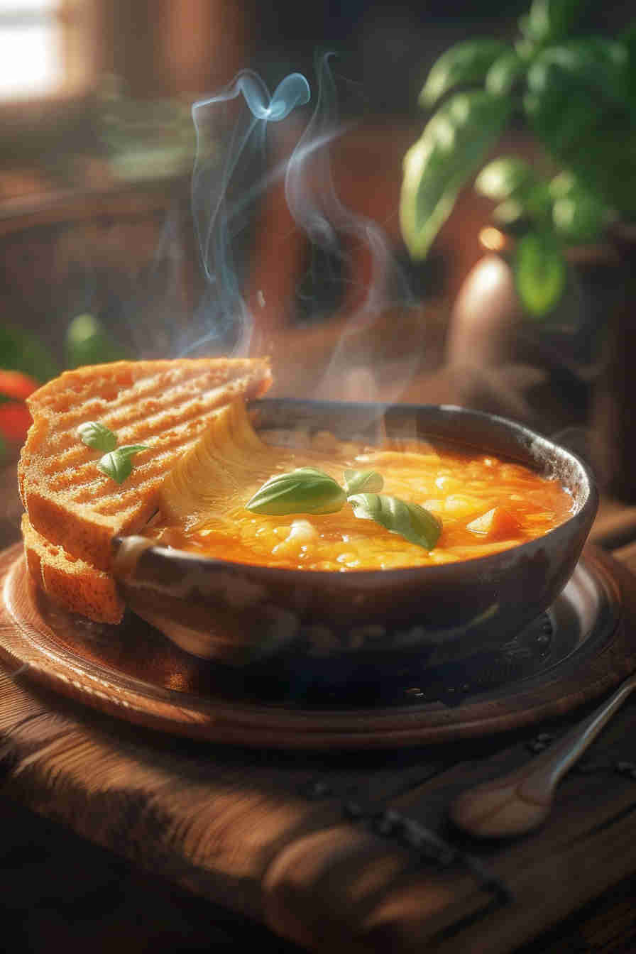 Easy Creamy Tomato Soup & Grilled Cheese