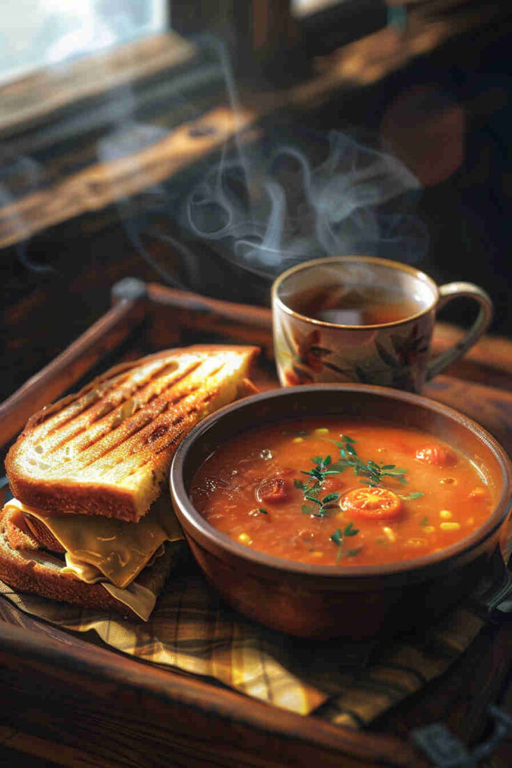 Easy Creamy Tomato Soup & Grilled Cheese
