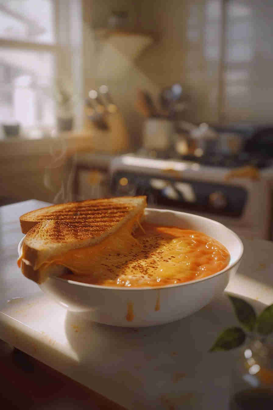 Easy Creamy Tomato Soup & Grilled Cheese