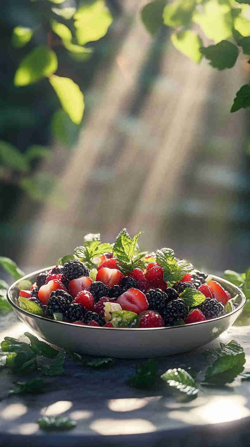 Fresh Mixed Berry Salad with Mint