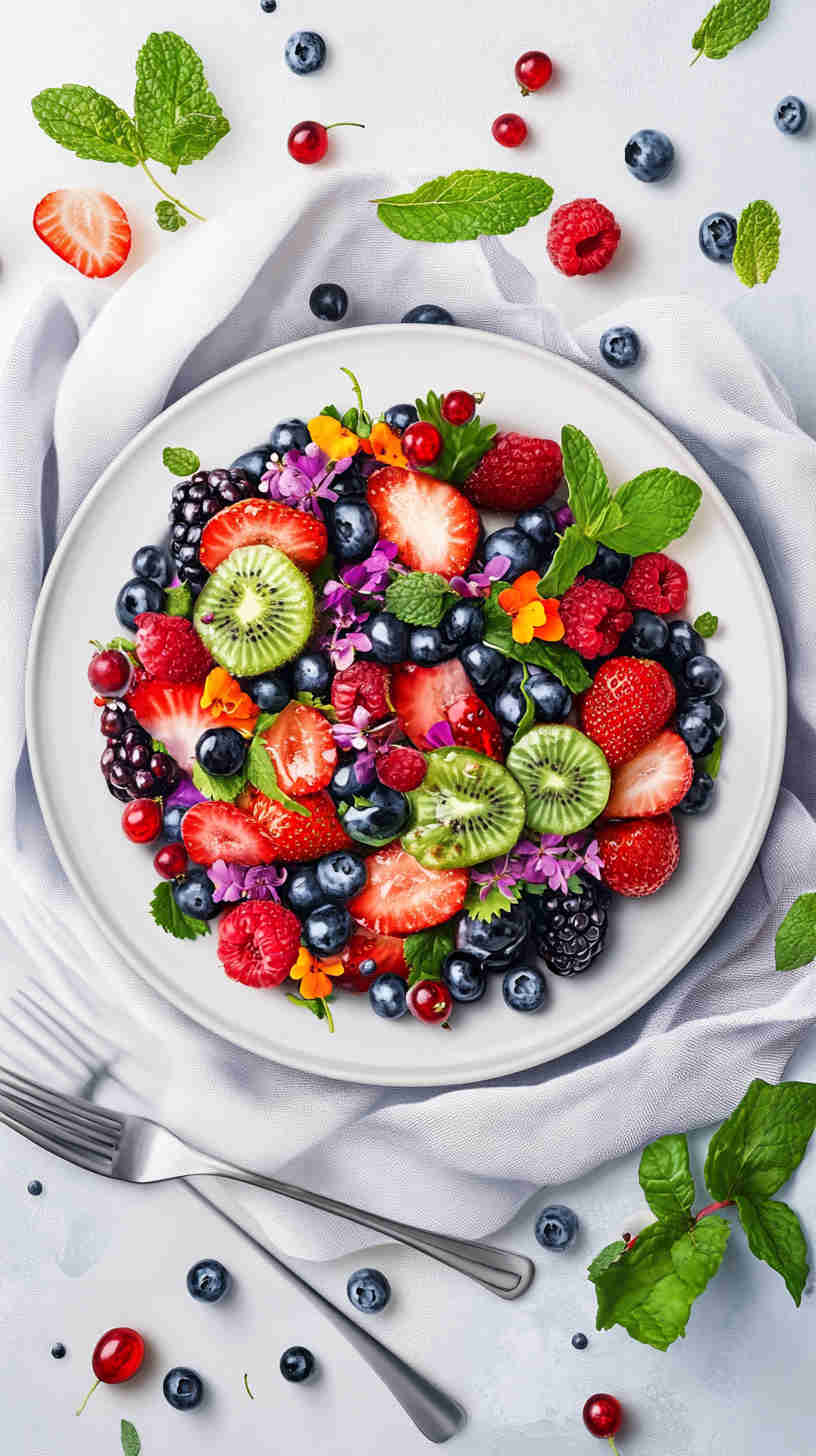 Fresh Mixed Berry Salad with Mint