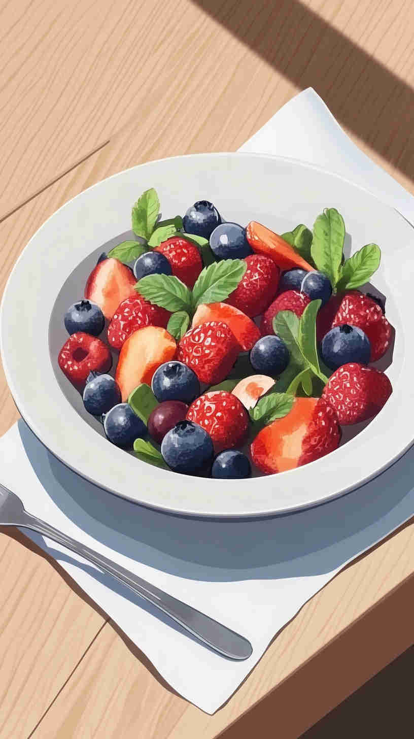 Fresh Mixed Berry Salad with Mint