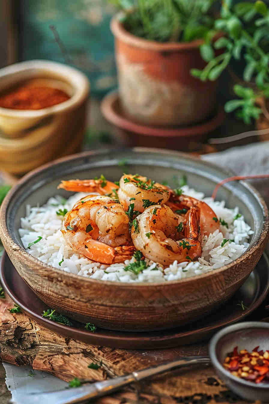 Garlic Butter Shrimp and Rice