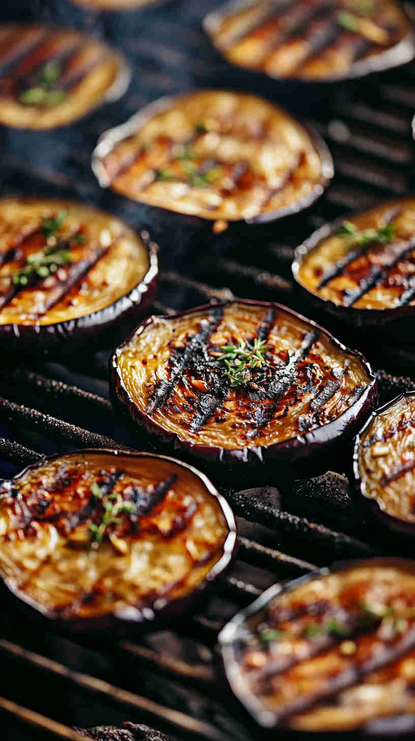 Grilled Aubergine with Garlic and Herbs
