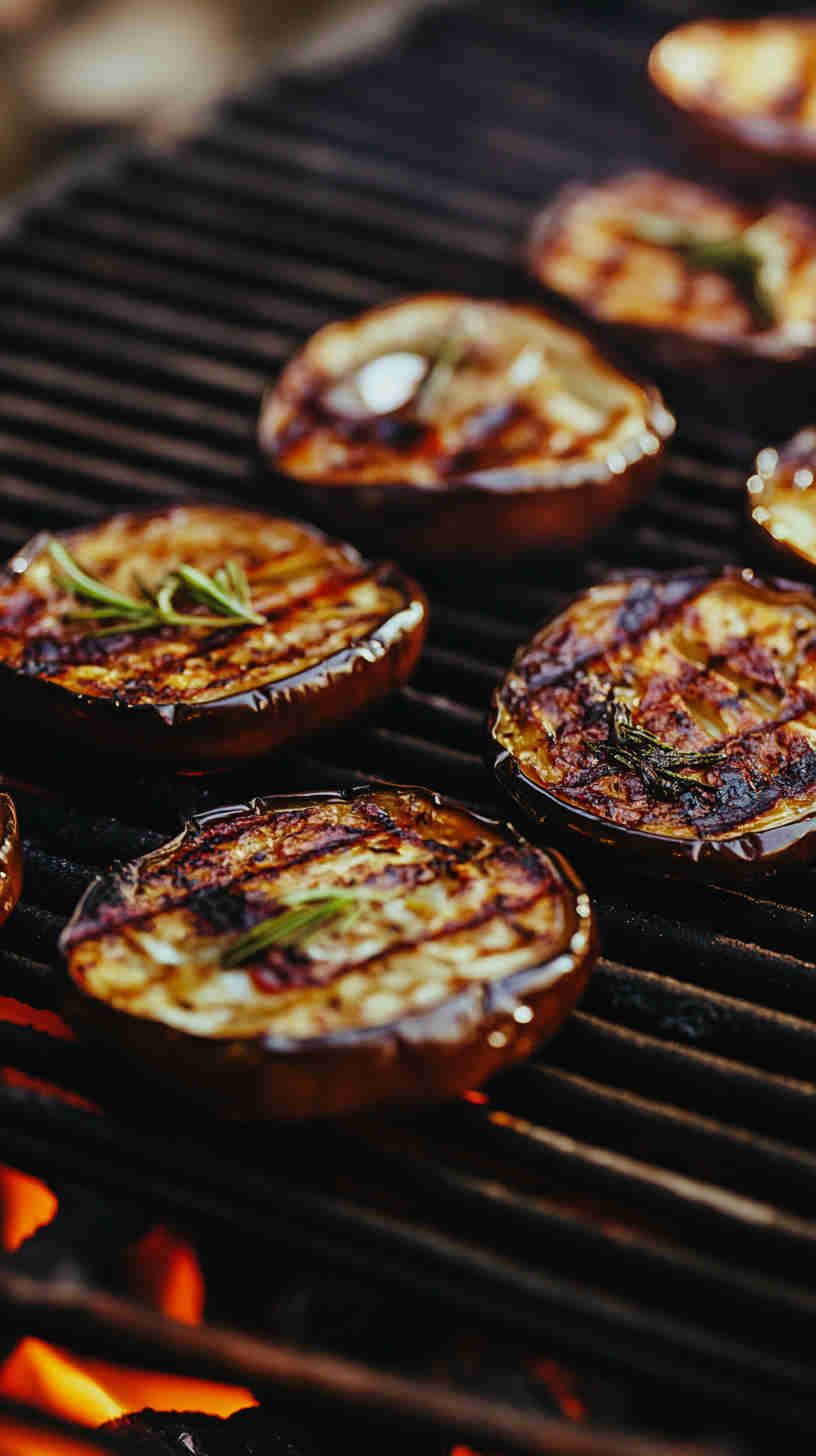 Grilled Aubergine with Garlic and Herbs