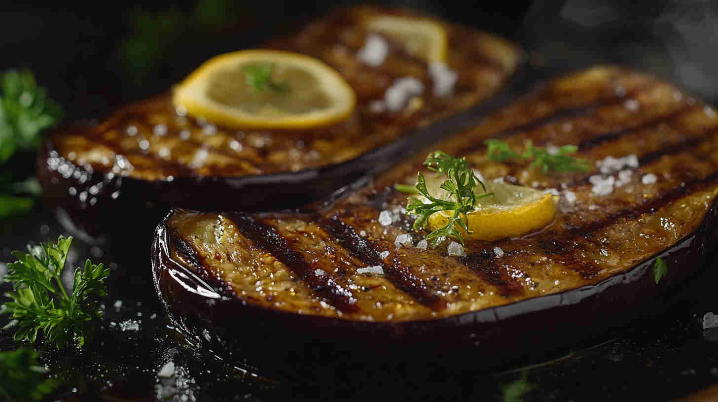 Grilled Aubergine with Lemon and Olive Oil