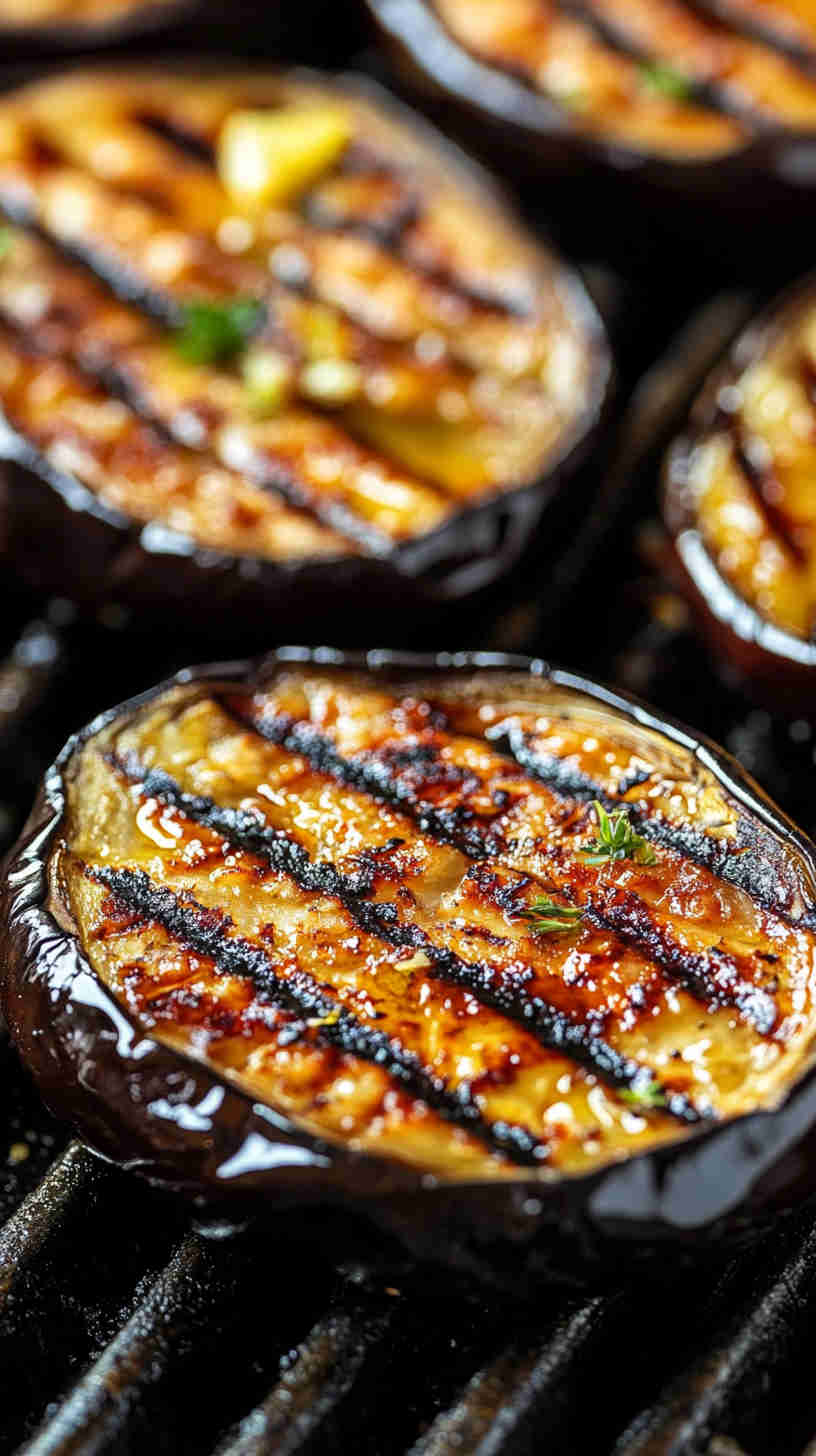Grilled Aubergine with Lemon and Olive Oil