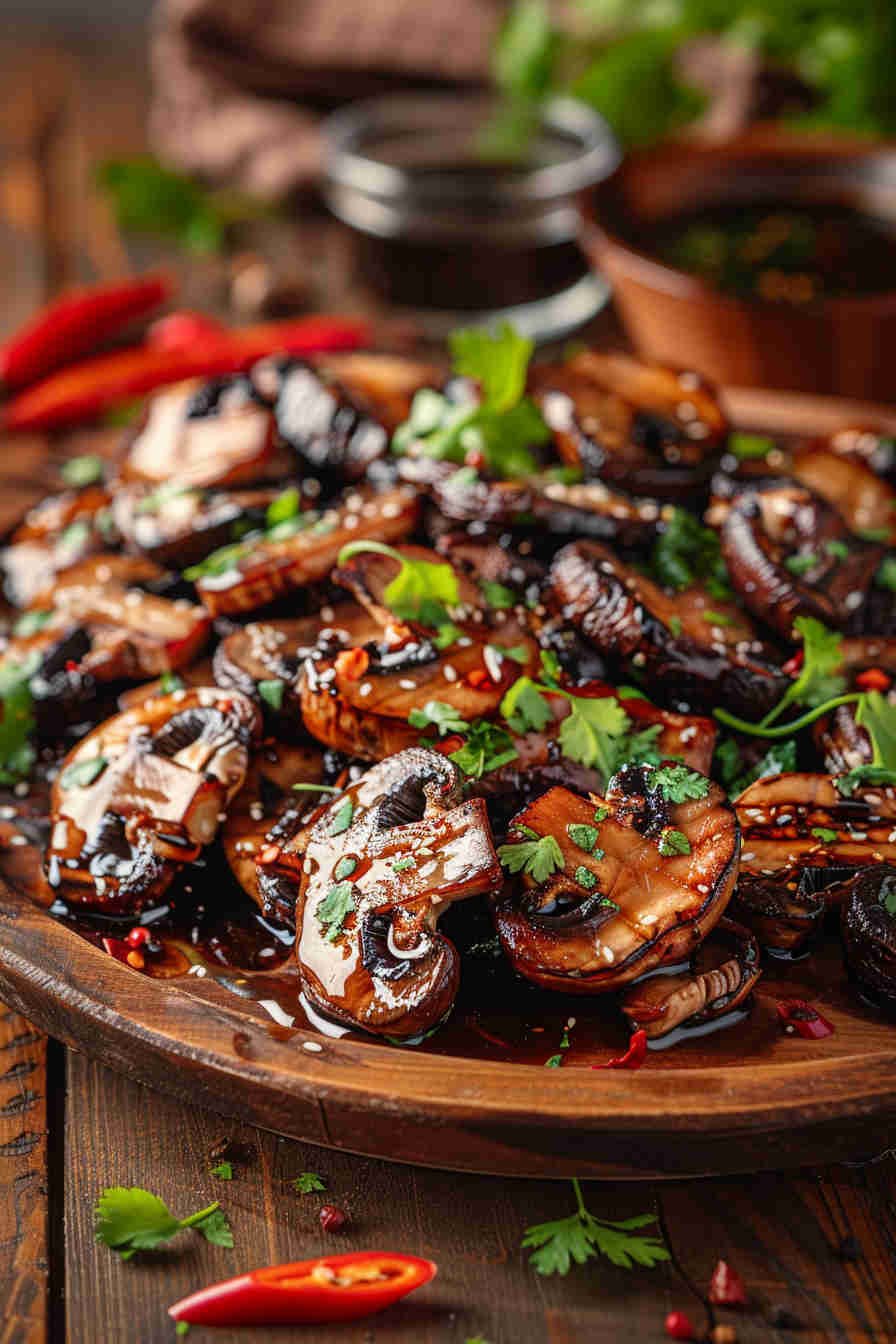 Grilled Mushrooms with Soy Ginger Marinade