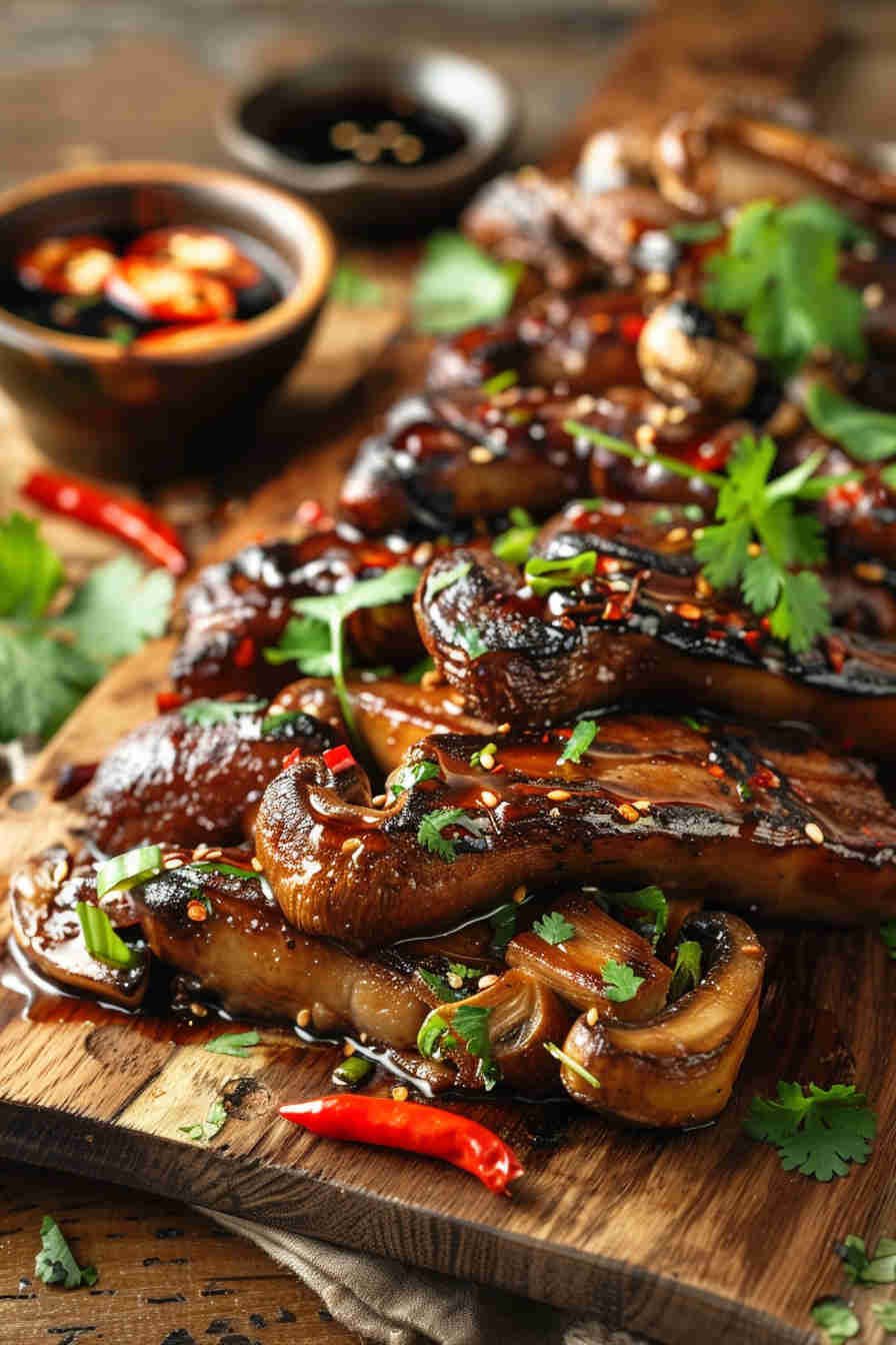 Grilled Mushrooms with Soy Ginger Marinade