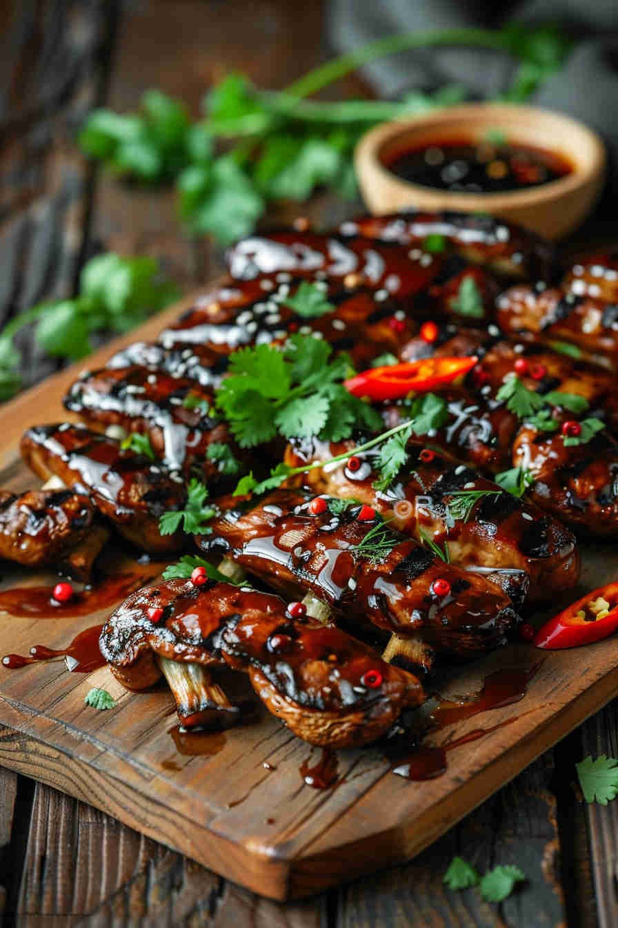 Grilled Mushrooms with Soy Ginger Marinade