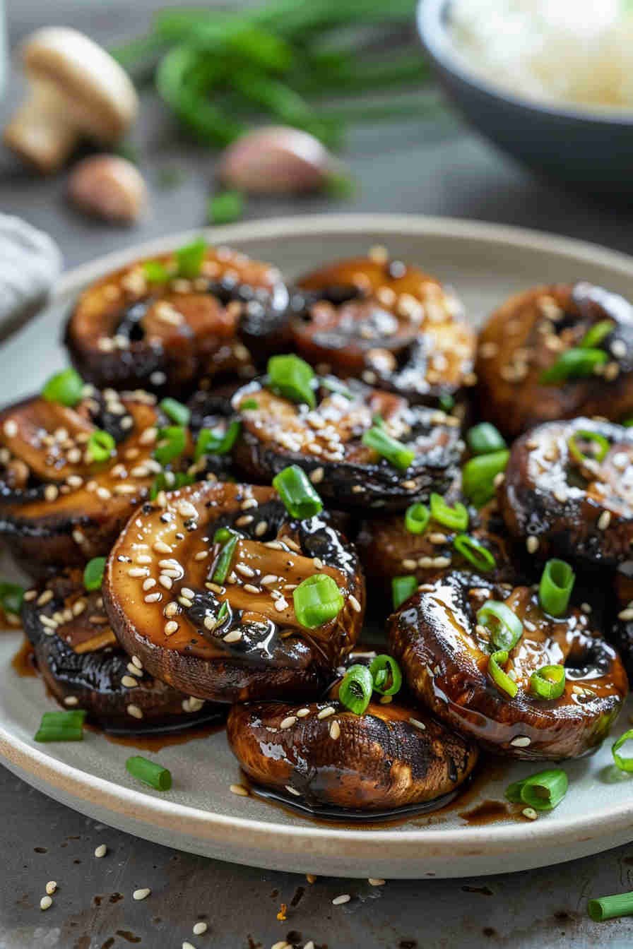 Grilled Mushrooms with Soy Ginger Marinade