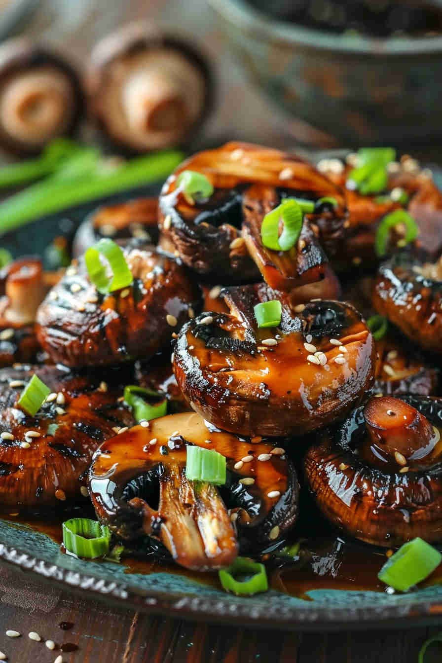 Grilled Mushrooms with Soy Ginger Marinade