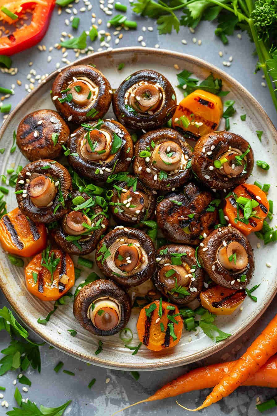 Grilled Mushrooms with Soy Ginger Marinade
