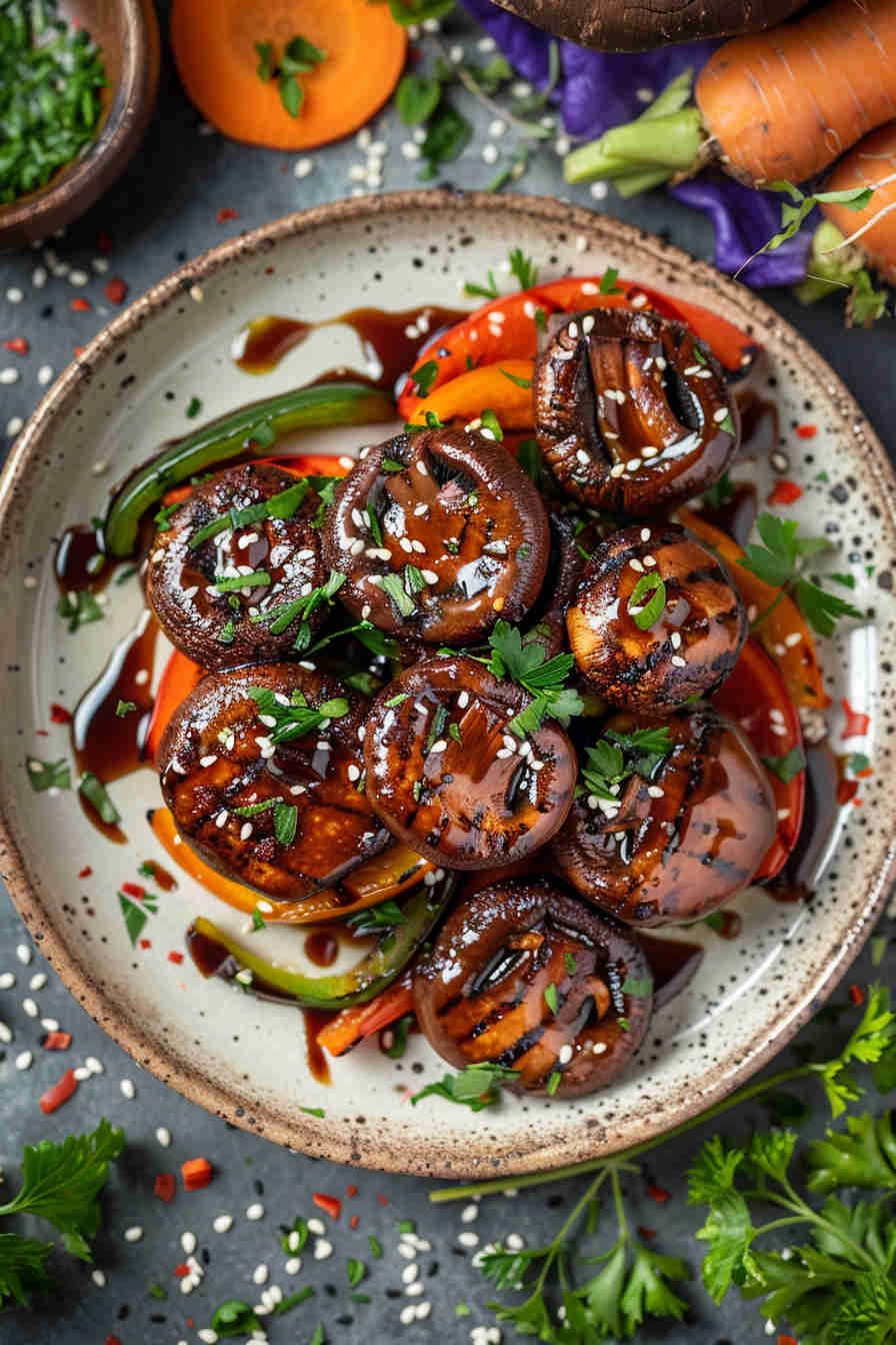 Grilled Mushrooms with Soy Ginger Marinade