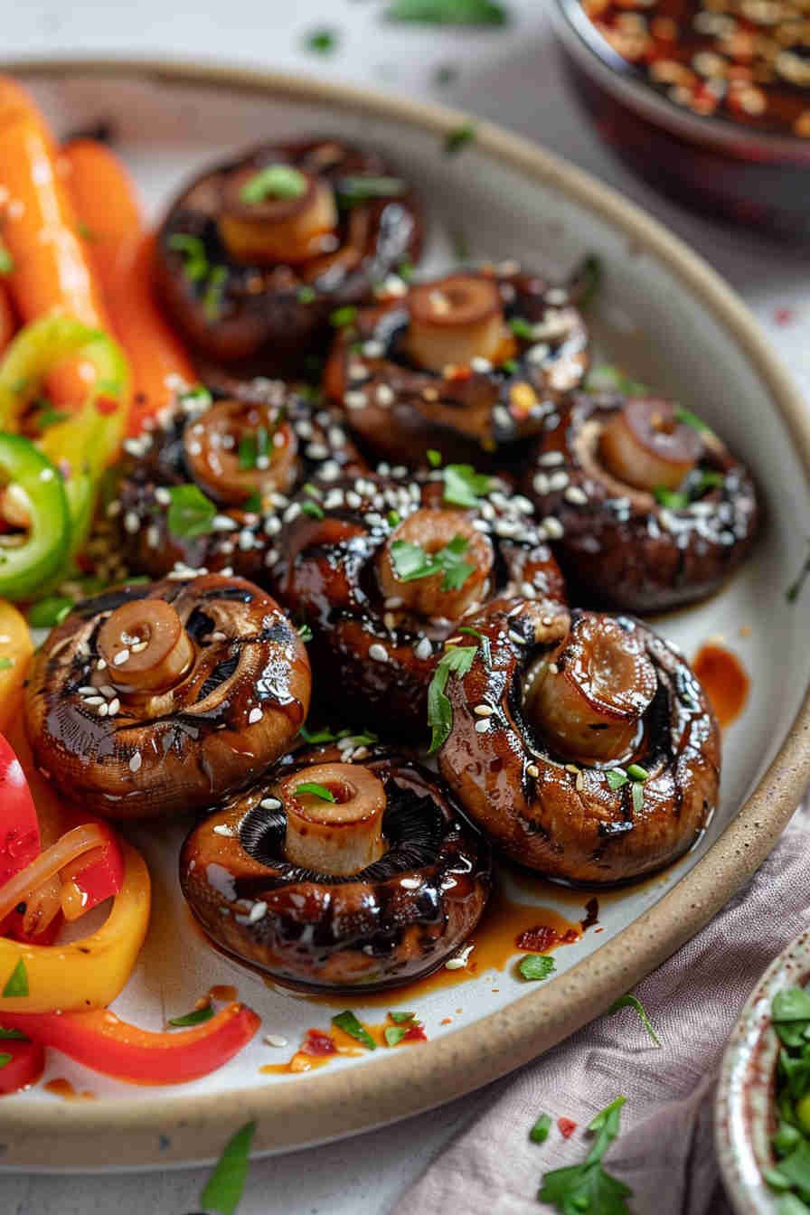 Grilled Mushrooms with Soy Ginger Marinade