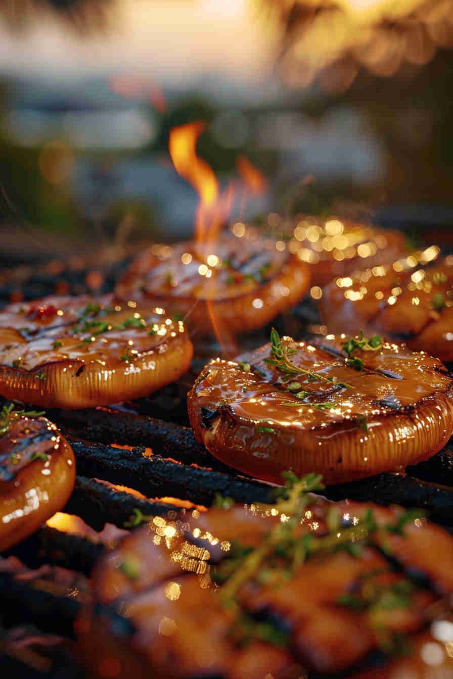 Grilled Mushrooms with Soy Ginger Marinade